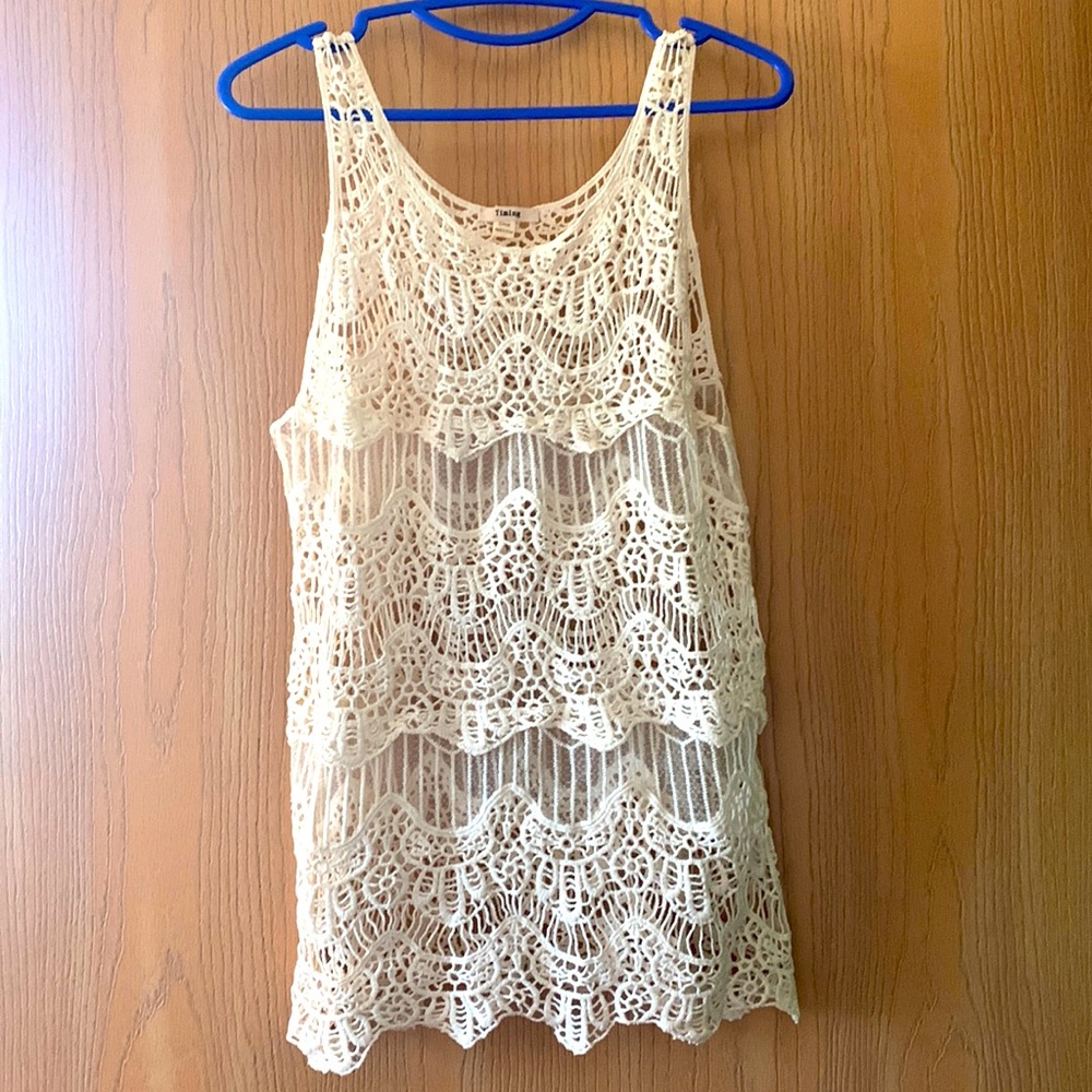 Lace overlay tank top